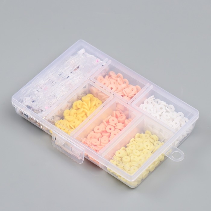 Бусины в шкатулке Бусины в шкатулке "Жёлтые" нить 0,8 мм 5 м 12х8,4х2,2 см