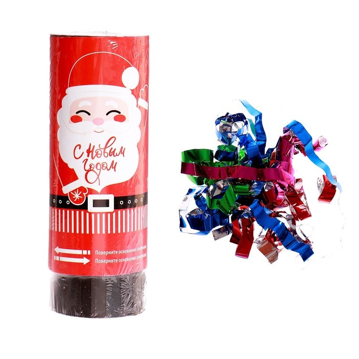 Новогодняя хлопушка пружинная  &laquo;С Новым Годом&raquo;, Дед Мороз, поворотная, 11см