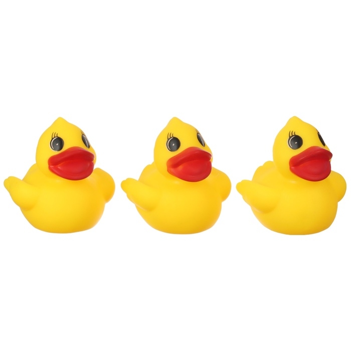 Набор резиновых игрушек для ванны &laquo;Уточки&raquo;, 6,5 см, с пищалкой, 3 шт., Крошка Я