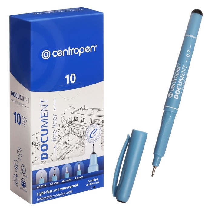 Ручка капиллярная для черчения Centropen 2631 линия 0.7 мм, цвет чёрный, длина письма 500 м Ручка капиллярная для черчения Centropen 2631 линия 0.7 мм, цвет чёрный, длина письма 500 м