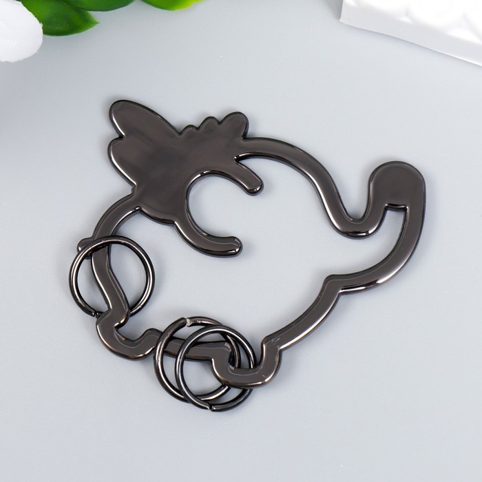 Брелок-ключница металл Брелок-ключница металл "Слонёнок с крылышками" эмаль 4,5х5,5 см