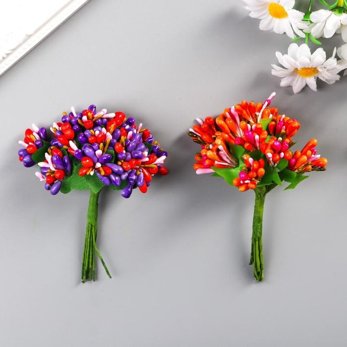 Декор для творчества Декор для творчества "Капельки" (1 набор=1 букету) в букете 12 цветов МИКС 12х1,5 см