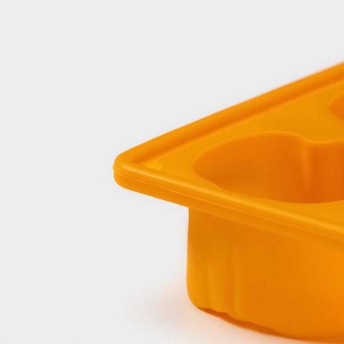 Форма для конфет и шоколада Доляна «Тыковка», силикон, 23×9,5×2,4 см, 12 ячеек (3,2×3,3 см), цвет оранжевый Форма для конфет и шоколада Доляна «Тыковка», силикон, 23×9,5×2,4 см, 12 ячеек (3,2×3,3 см), цвет оранжевый