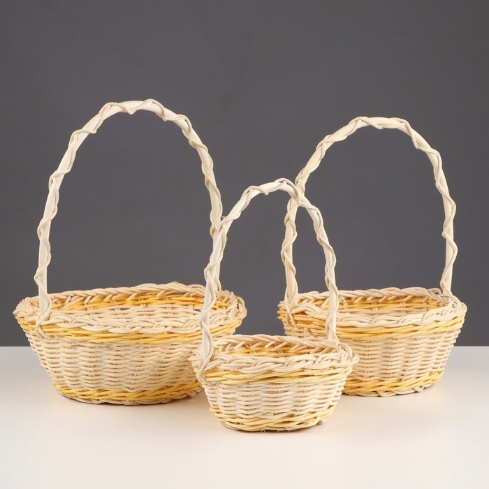 Набор корзин, 3-х, 9×21, 15×19, 12×16 см, ротанг, микс Набор корзин, 3-х, 9×21, 15×19, 12×16 см, ротанг, микс