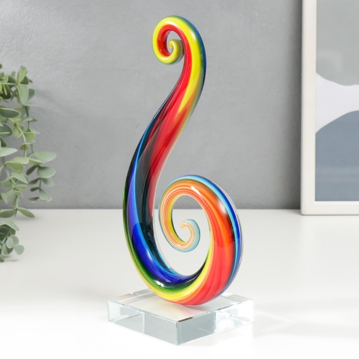 Сувенир интерьерный стекло  Сувенир интерьерный стекло "Завиток. Радуга" 24х12х8 см