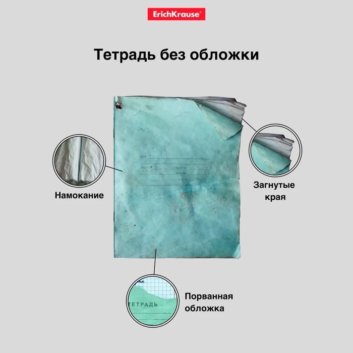 Набор обложек ПП 10 шт, 212 х 395 мм, 80 мкм, ErichKrause "Glossy Clear", для тетрадей и дневников, с клеевым краем и клапаном в край, глянцевые