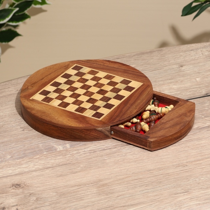 Шахматы магнитные 25,5х25,5х4 см, дерево шишам Шахматы магнитные 25,5х25,5х4 см, дерево шишам