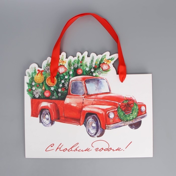 Пакет подарочный новогодний «Спешу к тебе», 30 х 25 х 10 см, Новый год Пакет подарочный новогодний «Спешу к тебе», 30 х 25 х 10 см, Новый год