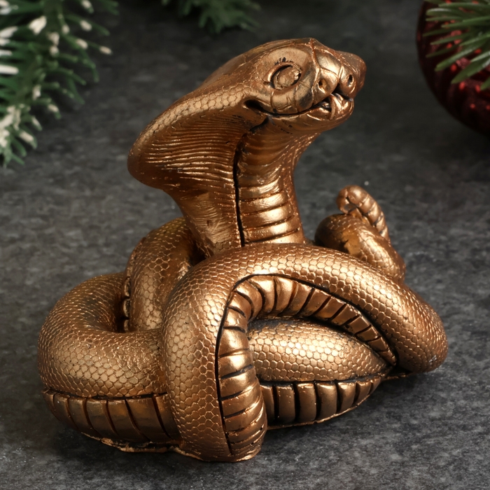 Новый год. Символ 2025. Фигура Новый год. Символ 2025. Фигура "Змея Кобра" бронза, 6х7х5см