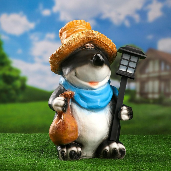 Садовый фонарь  Садовый фонарь "Крот с фонарем" 42см