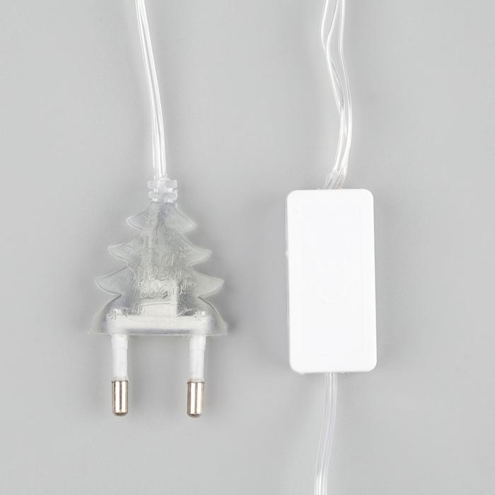 Гирлянда «Нить» 5 м с насадками «Клубки красно-золотистые», IP20, прозрачная нить, 20 LED, свечение тёплое белое, 220 В