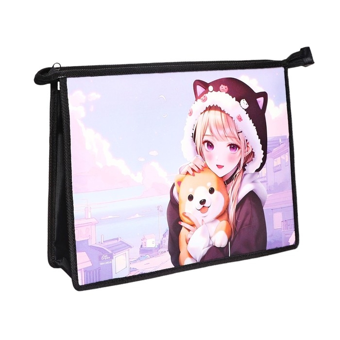 Папка для тетрадей А4, 325 х 230 х 55 мм, молния сверху, пластиковая, ПМ-А4-29 Calligrata  Папка для тетрадей А4, 325 х 230 х 55 мм, молния сверху, пластиковая, ПМ-А4-29 Calligrata "Корея"