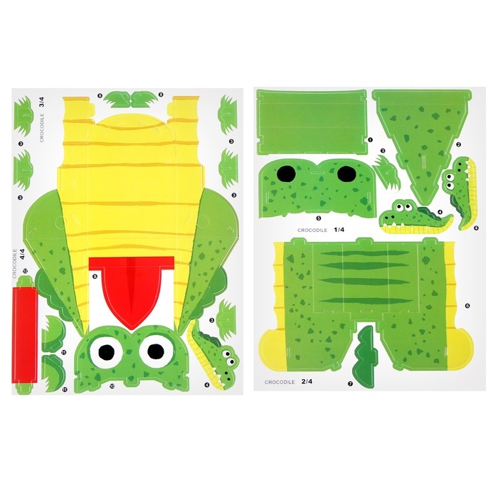 Набор для творчества создние 3D фигурки «Крокодил»