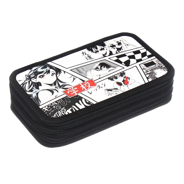 Пенал 3 секции, 125 х 205 х 55 мм, Calligrata 30П26/3 Пенал 3 секции, 125 х 205 х 55 мм, Calligrata 30П26/3 "Аниме", ламинированный картон