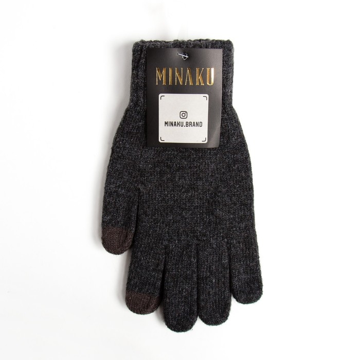 Перчатки мужские MINAKU однотонные, цв. серый, р-р 9-10 (22-24 см) Перчатки мужские MINAKU однотонные, цв. серый, р-р 9-10 (22-24 см)