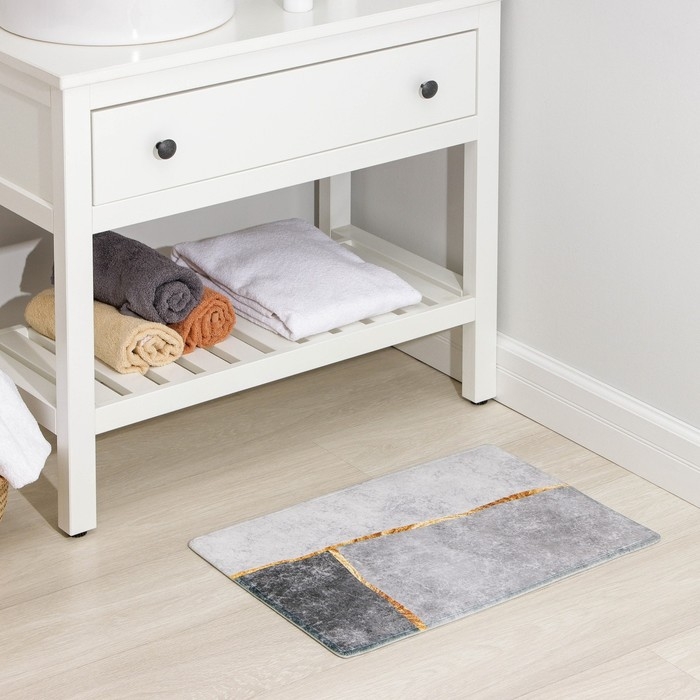 Коврик для дома Доляна «Камень», 40×60 см, цвет серый Коврик для дома Доляна «Камень», 40×60 см, цвет серый