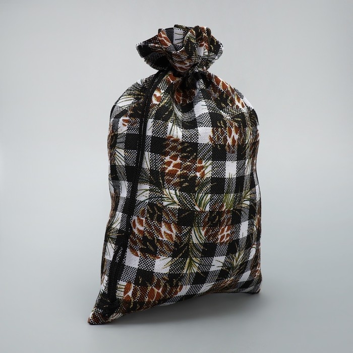 Мешочек подарочный холща «Новогодняя клетка», 16 х 24 см +/- 1.5 см, Новый год Мешочек подарочный холща «Новогодняя клетка», 16 х 24 см +/- 1.5 см, Новый год