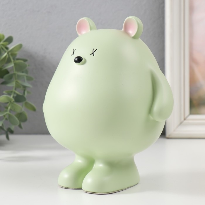 Копилка полистоун Копилка полистоун "Пухлый зеленый мишка" 16х11х16,5 см