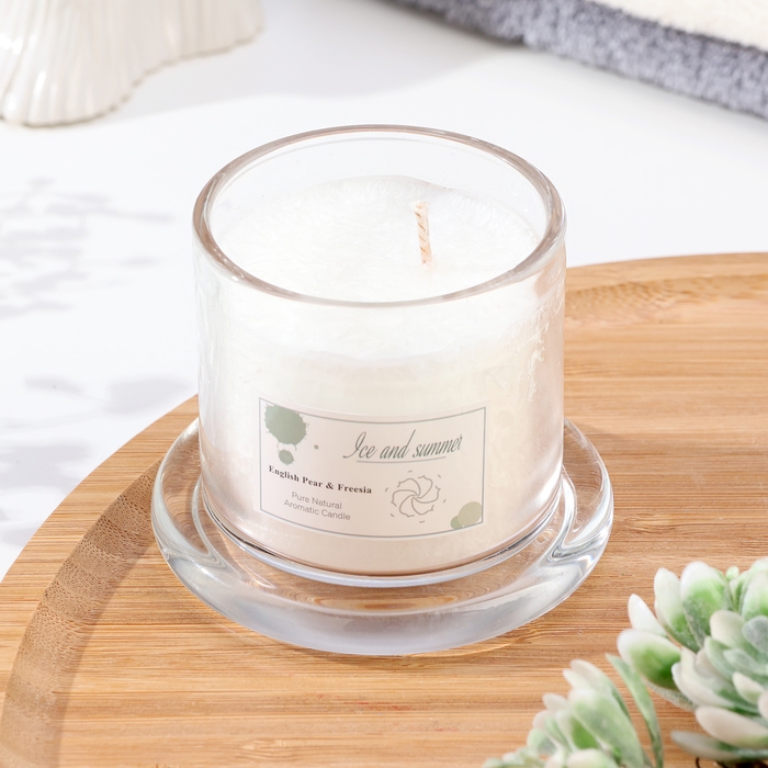 Свеча ароматическая в банке  Свеча ароматическая в банке "Dome", английская груша и фрезия