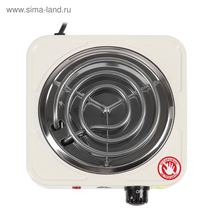 Плитка электрическая Luazon LHP-001, 1 конфорка, 1000 Вт, нагреватель спираль, белая Плитка электрическая Luazon LHP-001, 1 конфорка, 1000 Вт, нагреватель спираль, белая