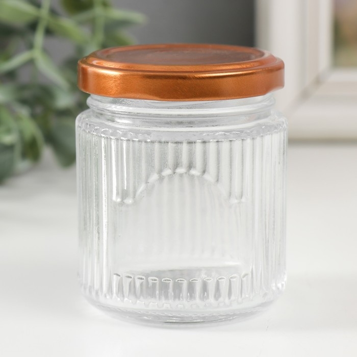 Банка для свечей стекло с крышкой Банка для свечей стекло с крышкой "Вертикальные полоски" прозрачная 150 мл 6,5х6,5х6,5 см