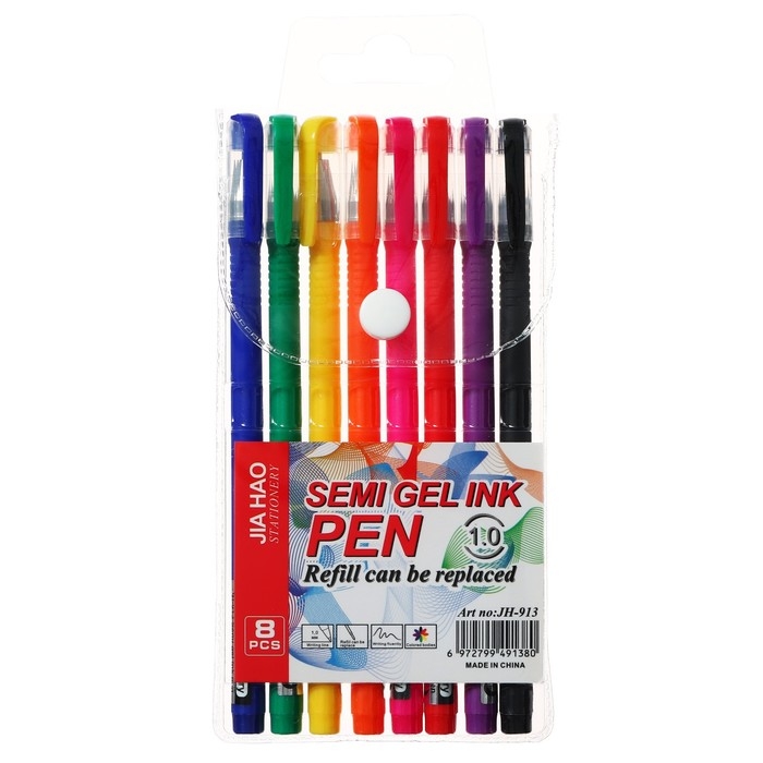 Набор шариковых ручек 8 цветов,1 мм, однотонный цвет корпуса софтач, в блистере Набор шариковых ручек 8 цветов,1 мм, однотонный цвет корпуса софтач, в блистере