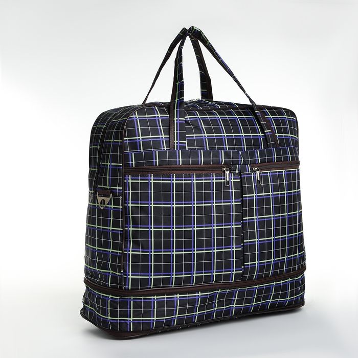 Сумка дорожная на молнии, с увеличением, 3 наружных кармана, длинный ремень цвет чёрный Сумка дорожная на молнии, с увеличением, 3 наружных кармана, длинный ремень цвет чёрный