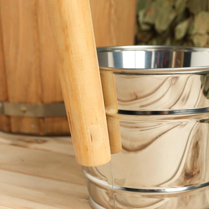 Ковш для обливания, 2 л, металлический, с деревянной ручкой Ковш для обливания, 2 л, металлический, с деревянной ручкой