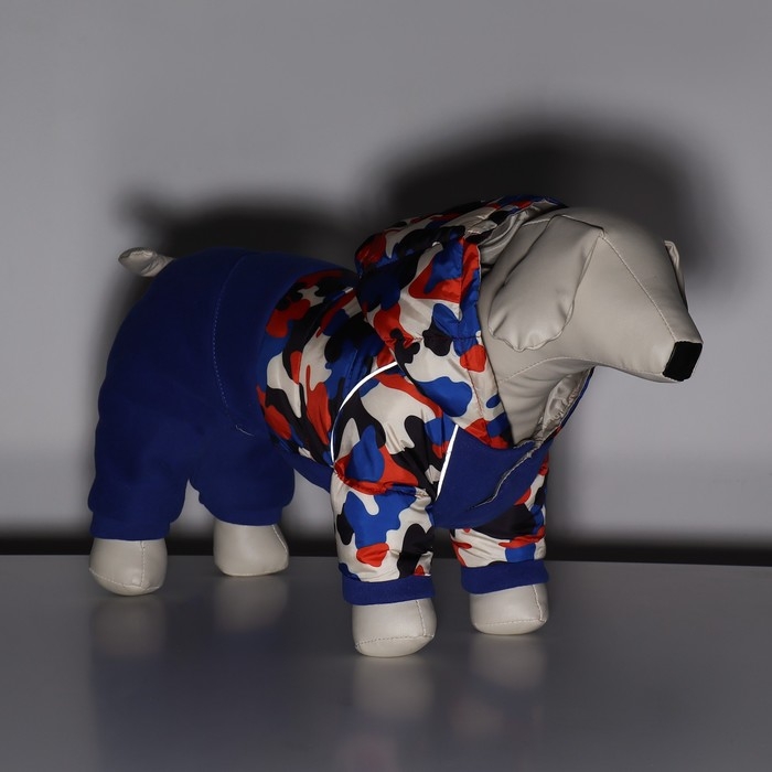 Комбинезон "Go-Иди" с утяжкой, размер 12 (ДС 28, ОГ 38, ОШ 27 см), синий/камуфляж