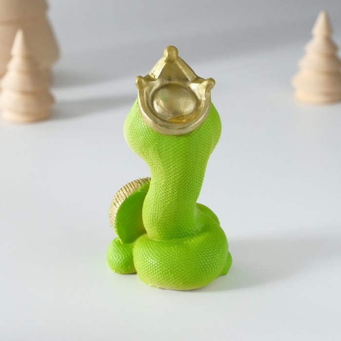 Сувенир полистоун Сувенир полистоун "Змейка в короне с подковой/монеткой" МИКС 5х4х8,5 см