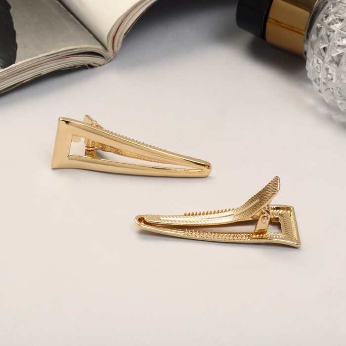 Зажим для волос  Зажим для волос "Либерти" (набор 2 шт) уголок, 5 см, золото