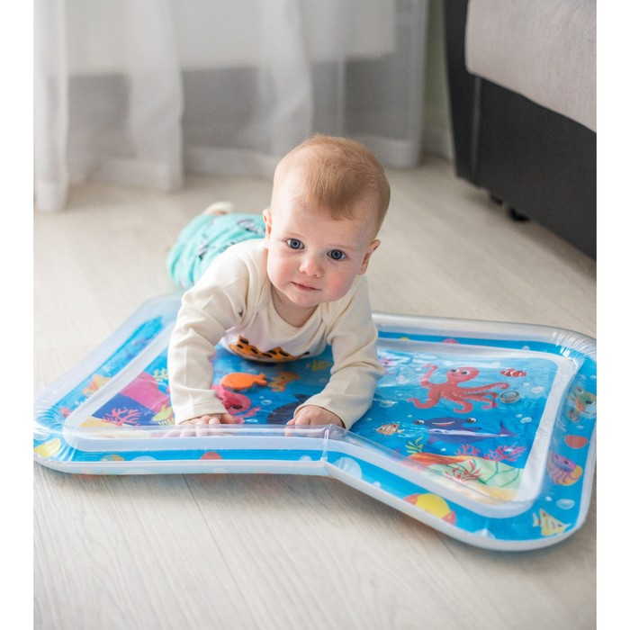 Акваковрик надувной развивающий водный коврик «Морские жители», 65x50 см, Крошка Я Акваковрик надувной развивающий водный коврик «Морские жители», 65x50 см, Крошка Я
