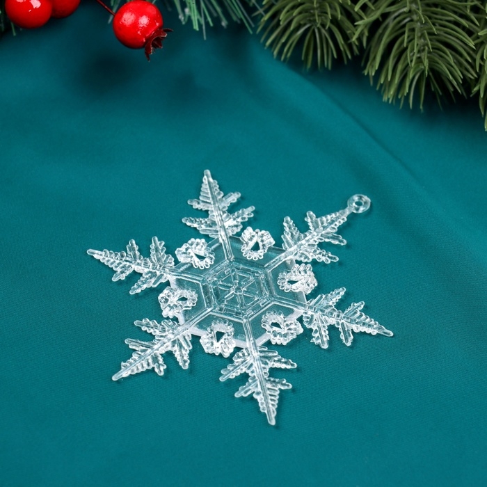 Украшение ёлочное Украшение ёлочное "Снежинка резная сияние" (набор 2 шт) 9,5х8 см, прозрачный