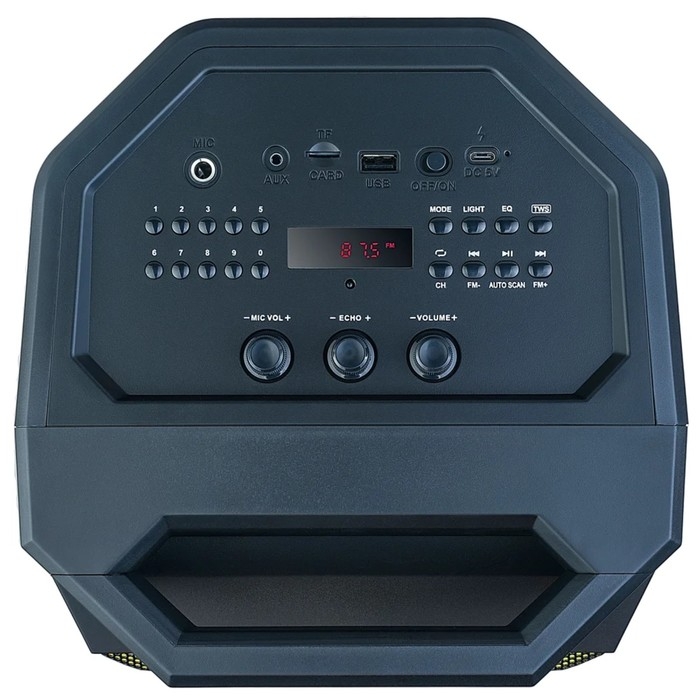 Портативная караоке система Perfeo SPIN, 50 Вт, AUX, USB, SD, BT, 4000 мАч, чёрная Портативная караоке система Perfeo SPIN, 50 Вт, AUX, USB, SD, BT, 4000 мАч, чёрная