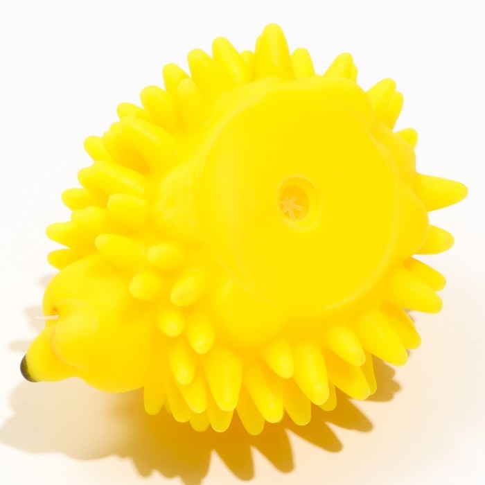 Игрушка пищащая Игрушка пищащая "Ёж" большой для собак, 9 см, жёлтая