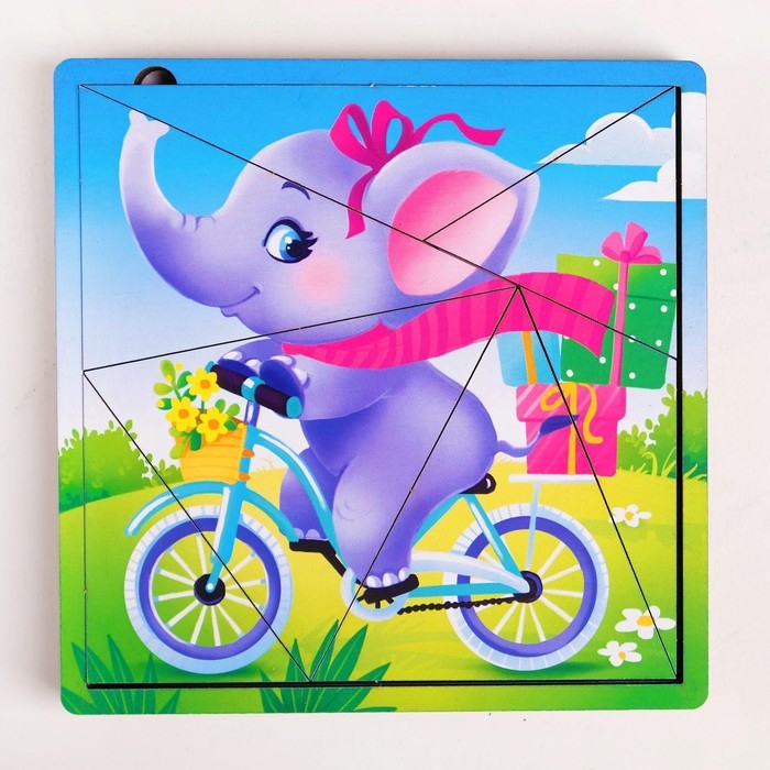 Пазл разрезной «Животные зоопарка», 3 картинки в раме Пазл разрезной «Животные зоопарка», 3 картинки в раме