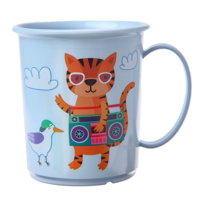 Кружка с декором 180 мл, детская, пластиковая, цвет МИКС Кружка с декором 180 мл, детская, пластиковая, цвет МИКС