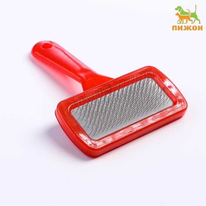 Пуходерка  Пуходерка "Симпл" с прозрачной ручкой, без капель, 9,5 х 13,8 см, красная