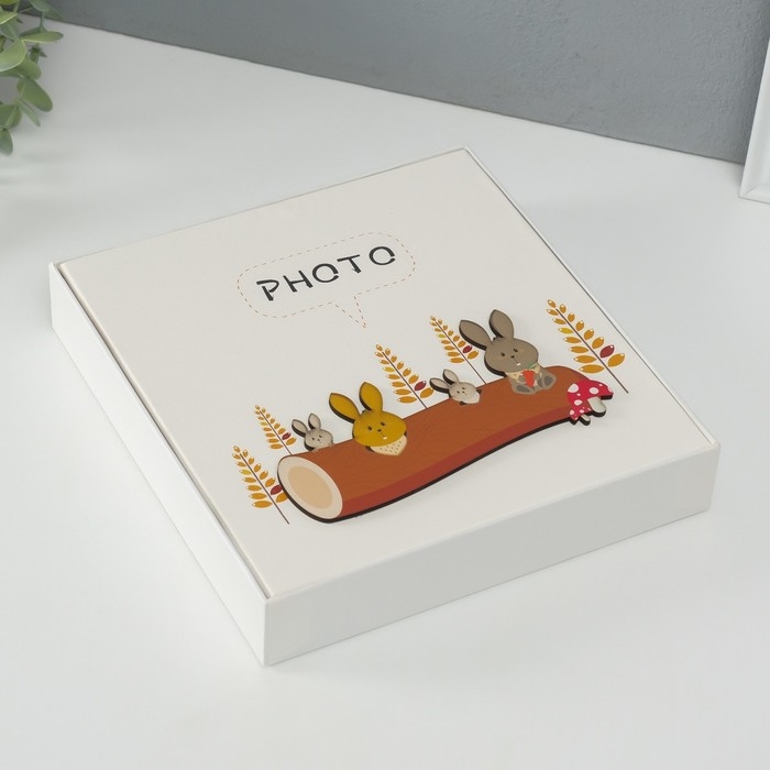 Фотоальбом на 100 фото кожзам 10х15 см Фотоальбом на 100 фото кожзам 10х15 см "Лесные братья" в коробке 4х22х23 см