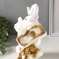 Копилка для денег &laquo;Слон с деньгой&raquo;, гипс, бело-золотой, 15&times;13&times;26 см