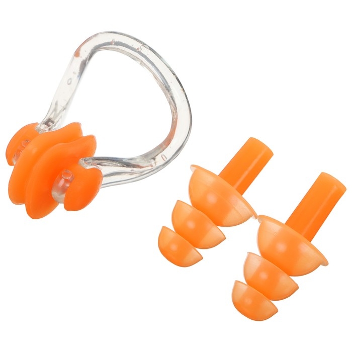 Набор для плавания ONLYTOP: зажим для носа, беруши, цвета МИКС Набор для плавания ONLYTOP: зажим для носа, беруши, цвета МИКС