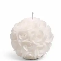 Свеча декоративная "Розочки" 130 гр, 6,5х6,5х6,5 см, 6 ч, молочный