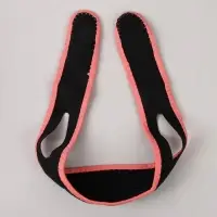 Маска текстильная для коррекции овала лица, на липучке, чёрная, розовая