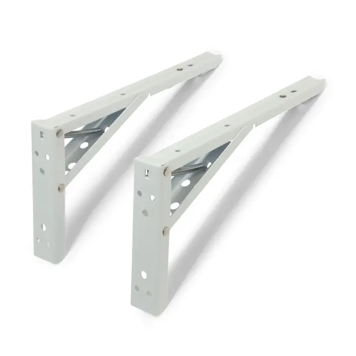 Кронштейн складной для столов и полок ТУНДРА, F001, 2 шт., длина 250 мм, сталь, белый