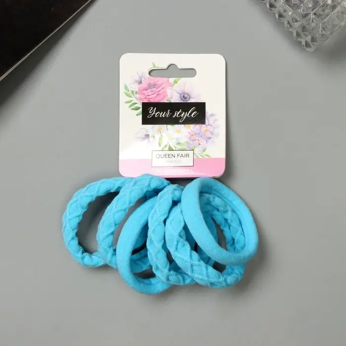 Резинка для волос "Спорт" (набор 6 шт) узор стиль, 4,5 см, микс