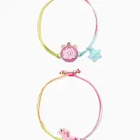 Браслеты детские парные "Выбражулька" неразлучники, пончик, единорог, звезды, разноцветный   1093717