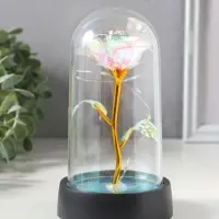 Фигурка световая колба RISALUX &laquo;Цветок&raquo;, LED-ночник, 3&times;AG10, белый, 8.5&times;8.5&times;15.5 см