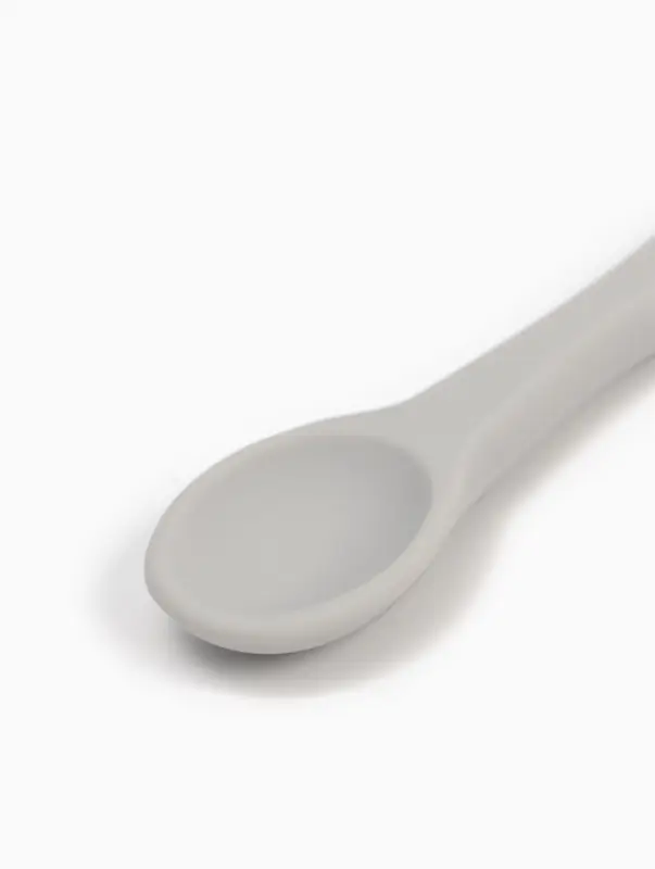 Тарелка детская на присоске и ложка, серый, Mum&Baby