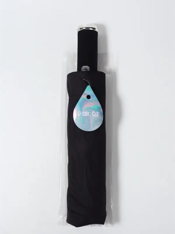 Зонт автоматический &laquo;Однотон&raquo;, с фонариком, вращающаяся ручка, 3 сложения, 10 спиц, R=52/60 см, d=104 см, чёрный