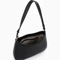 Сумка женская багет TEXTURA на молнии, 28&times;6&times;17 см, чёрная